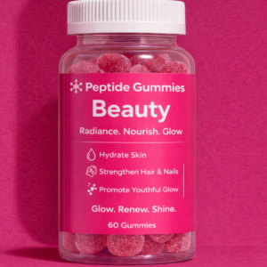 Collagen Peptide Beauty Gummies for Hair, Skin & Nails Hydrating Glow Support Supplement (60 Gummies)